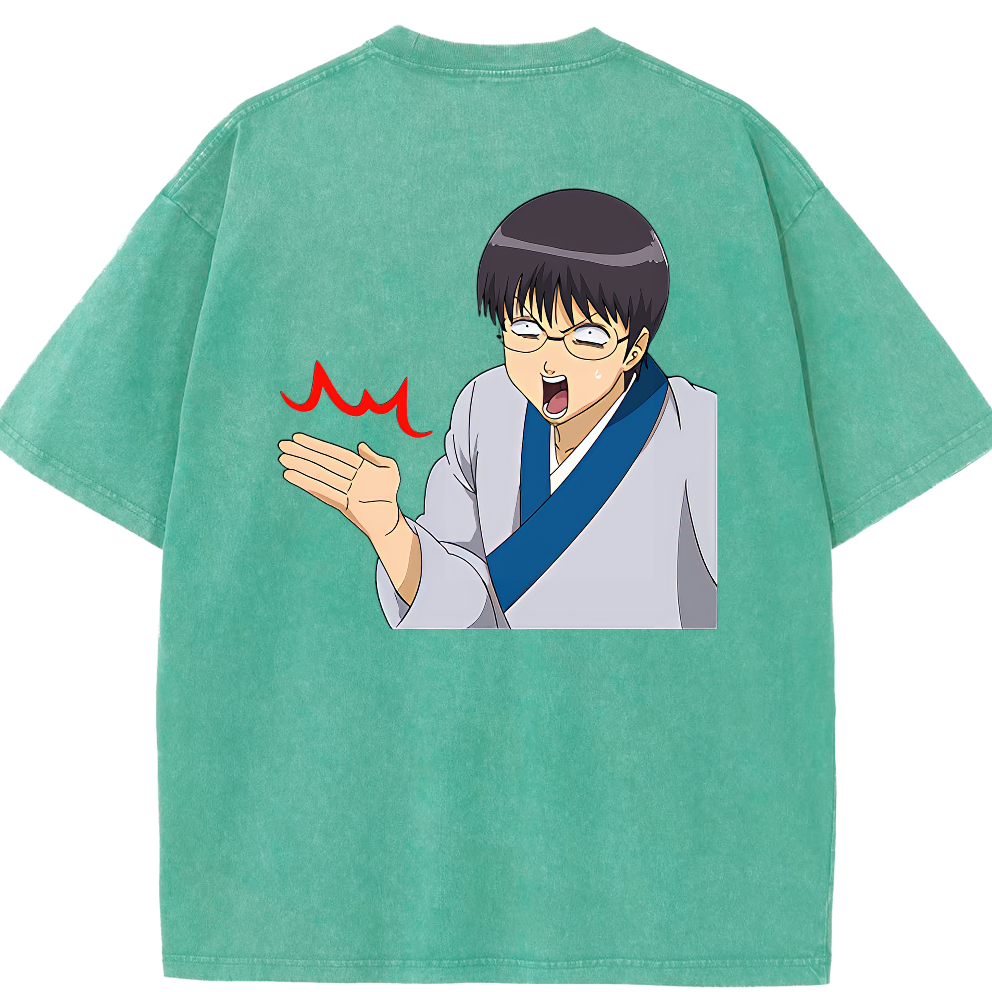 （画像用） ぎんたま 坂田銀時（さかたぎんとき） 神楽 志村新八（しむら しんぱち） GINTAMA Sakata Gintoki Kagura Shimura Shinpachi 綿100% ヴィンテージ風 半袖Tシャツ（背面プリント）